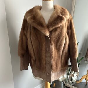 Cropped Vintage Fur/Suede Brown Jacket